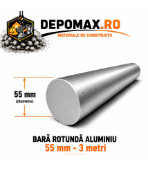 Bara rotunda aluminiu 55 mm, 3 metri, EN AW-2007